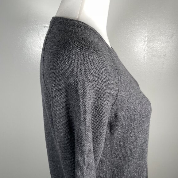 Banana Republic Charcoal Gray Crewneck Fine Tight Knit 3/4 Sleeve Sweater S - Picture 11 of 13